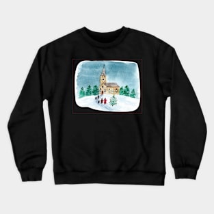 Family walking in winter clothes Crewneck Sweatshirt